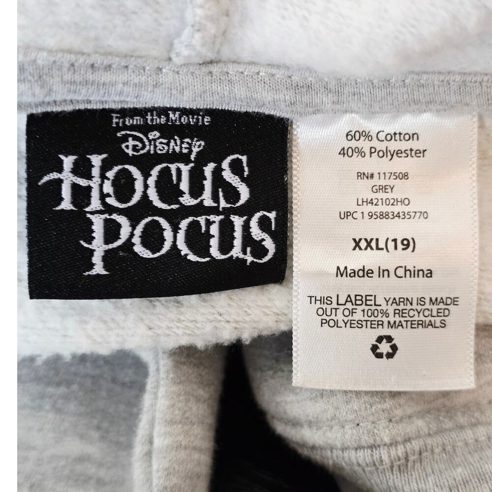 Disney Hocus Pocus Heathered Gray Hooded Sweatshirt Women's Junior XXL - Picture 5 of 5